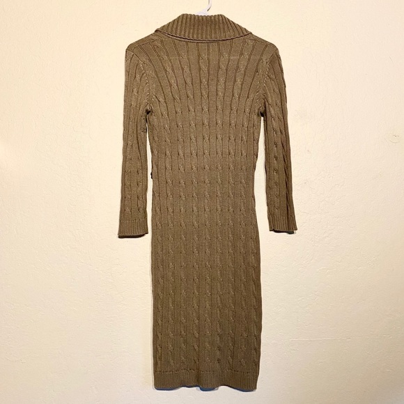 Calvin Klein Tan Knit Sweater Dress with Buckle - Picture 5 of 6